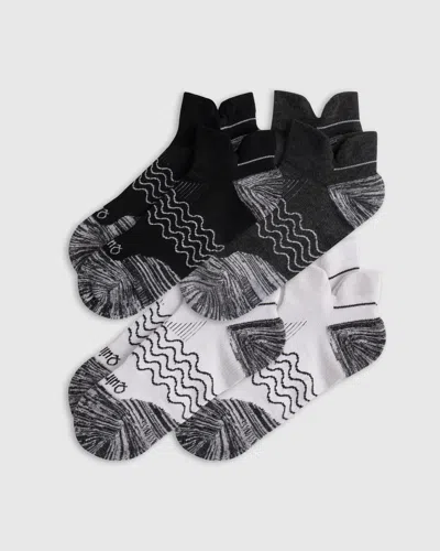 Quince Performance Running Ankle Socks 4-pack, Size Medium/large, Organic Cotton In Multi