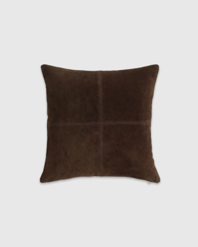 Quince Pieced Suede Pillow Cover In Brown