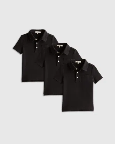 Quince Kids' Polo 3-pack In Black