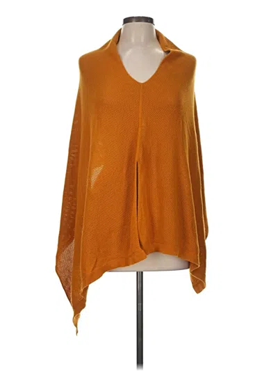 Pre-owned Quince Poncho In Orange
