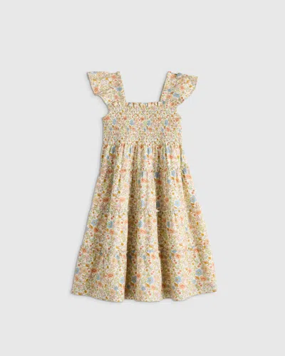 Quince Kids' Poplin Smocked Dress In Multi