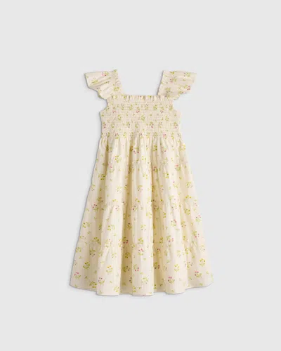 Quince Kids' Poplin Smocked Dress In Multi
