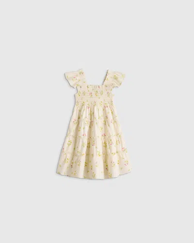 Quince Kids' Poplin Smocked Dress In Multi