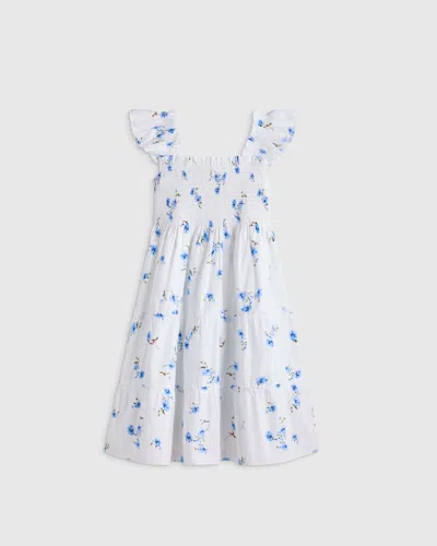 Quince Kids' Poplin Smocked Dress In White