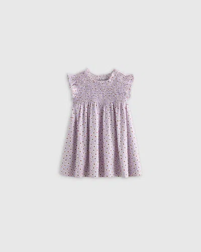 Quince Kids' Poplin Smocked Flutter Sleeve Dress