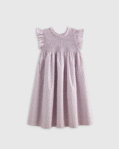 Quince Kids' Poplin Smocked Flutter Sleeve Dress