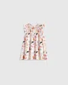 Quince Poplin Smocked Flutter Sleeve Dress In Pink Puppy Pals