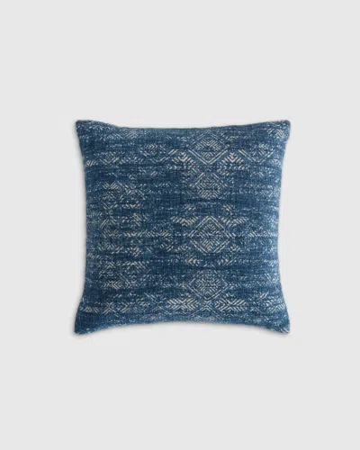 Quince Printed Linen Geo Pillow Cover In Blue