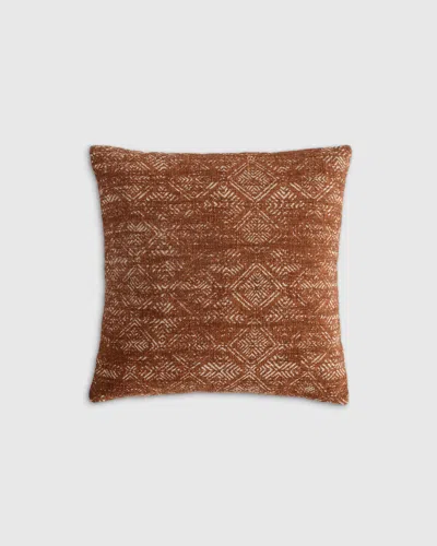 Quince Printed Linen Geo Pillow Cover In Brown