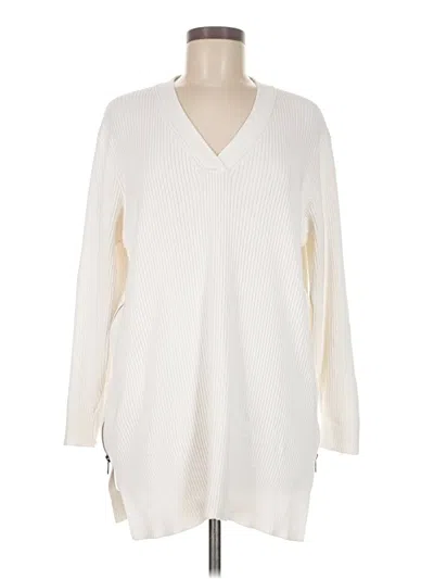 Pre-owned Quince Pullover Sweater In White