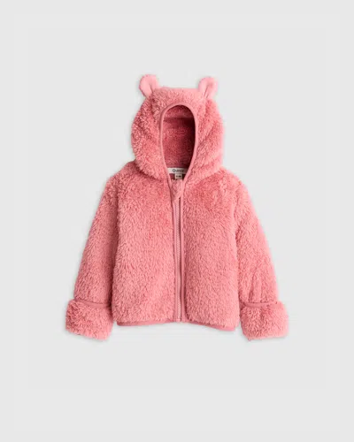 Quince Kids' Recycled Sherpa Fleece Bear Jacket In Dusty Rose