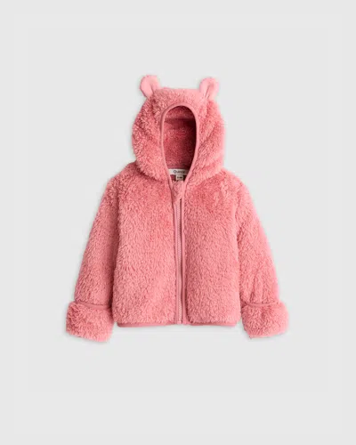Quince Kids' Recycled Sherpa Fleece Bear Jacket In Dusty Rose