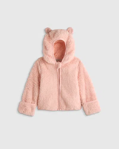 Quince Kids' Recycled Sherpa Fleece Bear Jacket In Pink