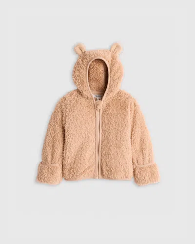 Quince Kids' Recycled Sherpa Fleece Bear Jacket In Teddy Brown