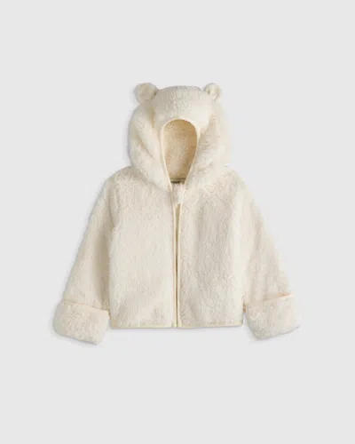 Quince Kids' Recycled Sherpa Fleece Bear Jacket In White
