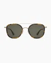 Quince Rio Polarized Stainless Steel Sunglasses In Gold/fawn Tortoise With Green Lens