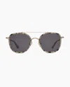 Quince Rio Polarized Stainless Steel Sunglasses In Gold/white Tortoise With Grey Lens
