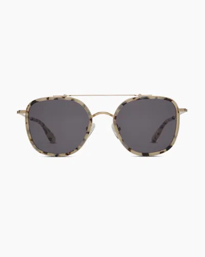 Quince Rio Polarized Stainless Steel Sunglasses In Gold/white Tortoise With Grey Lens