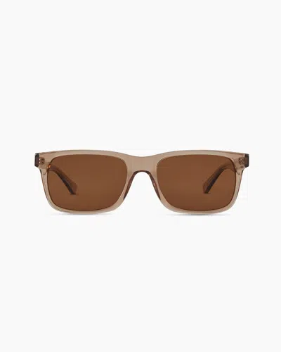 Quince River Polarized Acetate Sunglasses In Clear Taupe With Brown Lens