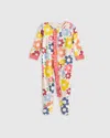 Quince Ruffle Footie In Pop Floral