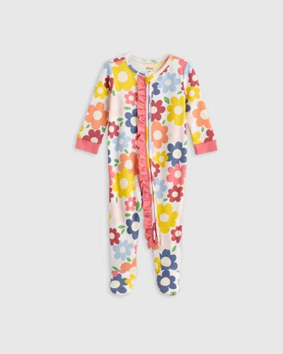 Quince Kids' Ruffle Footie In Pop Floral