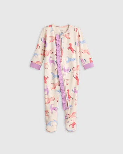 Quince Kids' Ruffle Footie In Unicorn