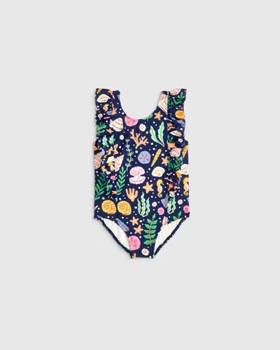Quince Kids' Ruffle One Piece Swimsuit In Multi