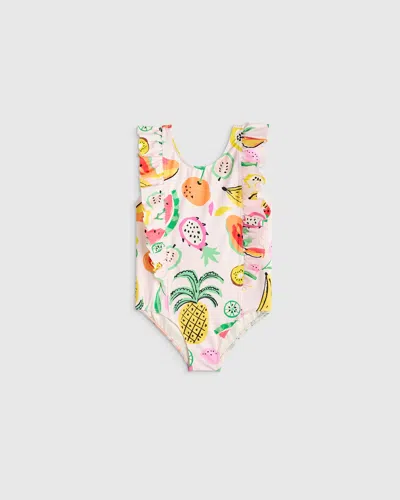 Quince Kids' Ruffle One Piece Swimsuit In Multi