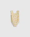 Quince Ruffle One Piece Swimsuit In Pineapple