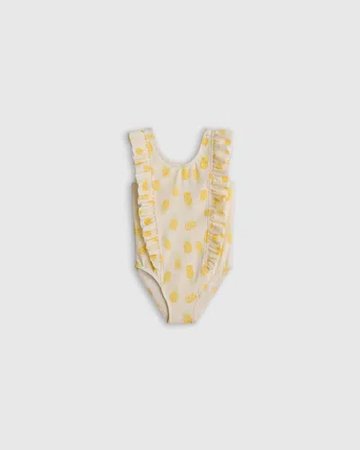Quince Kids' Ruffle One Piece Swimsuit In Pineapple