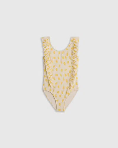 Quince Kids' Ruffle One Piece Swimsuit In Pineapple