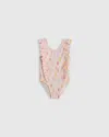 Quince Ruffle One Piece Swimsuit In Popsicles