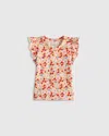 Quince Ruffle Sleeve Top In Orange