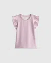 Quince Ruffle Sleeve Top In Pink