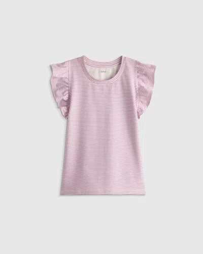 Quince Kids' Ruffle Sleeve Top In Pink