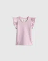 Quince Ruffle Sleeve Top In Pink