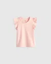 Quince Ruffle Sleeve Top In Pink
