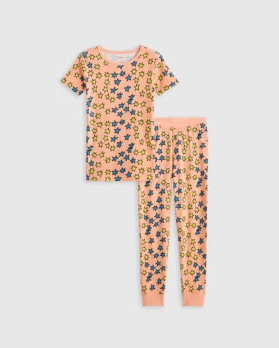 Quince Kids' Short Sleeve And Pants Pajama Set In Stars