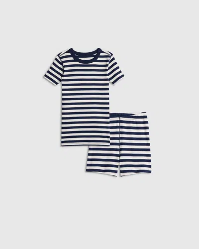 Quince Kids' Short Sleeve And Shorts Pajama Set In Multi
