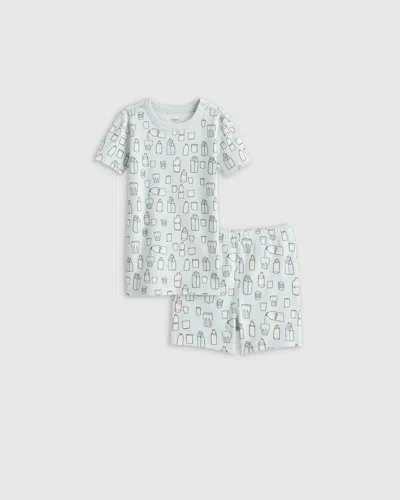 Quince Kids' Short Sleeve And Shorts Pajama Set In Milk