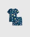 Quince Short Sleeve And Shorts Pajama Set In Planets