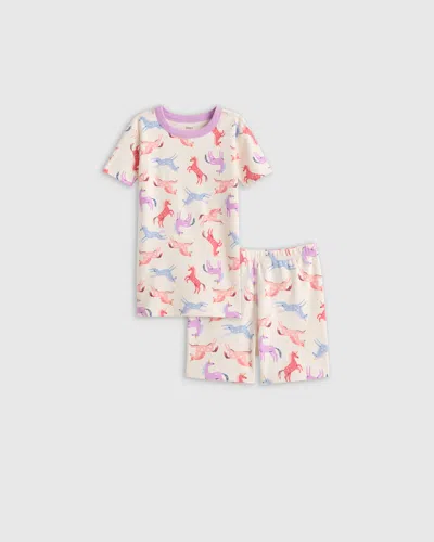 Quince Kids' Short Sleeve And Shorts Pajama Set In Unicorn