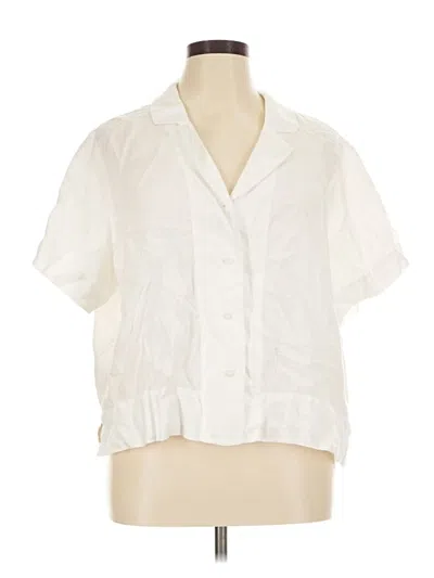 Pre-owned Quince Short Sleeve Blouse In Ivory