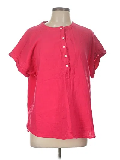 Pre-owned Quince Short Sleeve Blouse In Pink