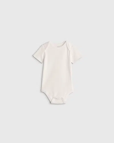 Quince Kids' Short Sleeve Bodysuit In White
