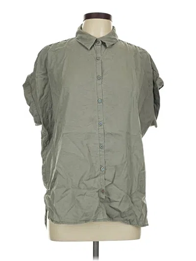 Pre-owned Quince Short Sleeve Button Down Shirt In Gray