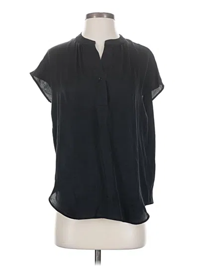 Pre-owned Quince Short Sleeve Henley Shirt In Black