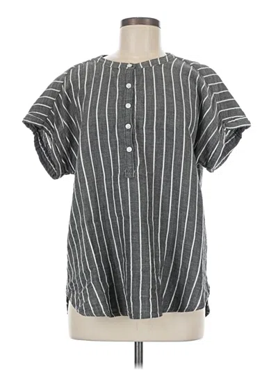 Pre-owned Quince Short Sleeve Henley Shirt In Gray