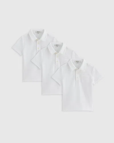 Quince Kids' Short Sleeve Pique Polo 3-pack In White