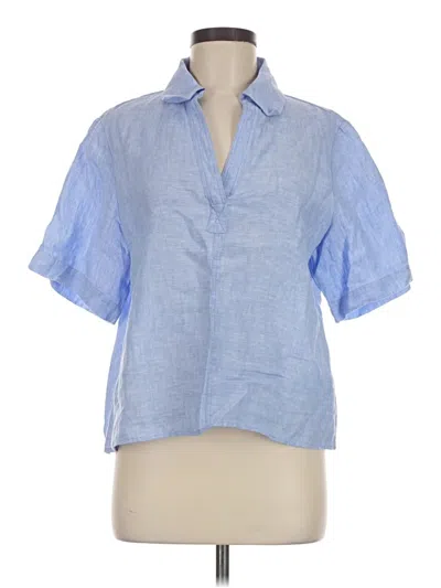 Pre-owned Quince Short Sleeve Polo Shirt In Blue